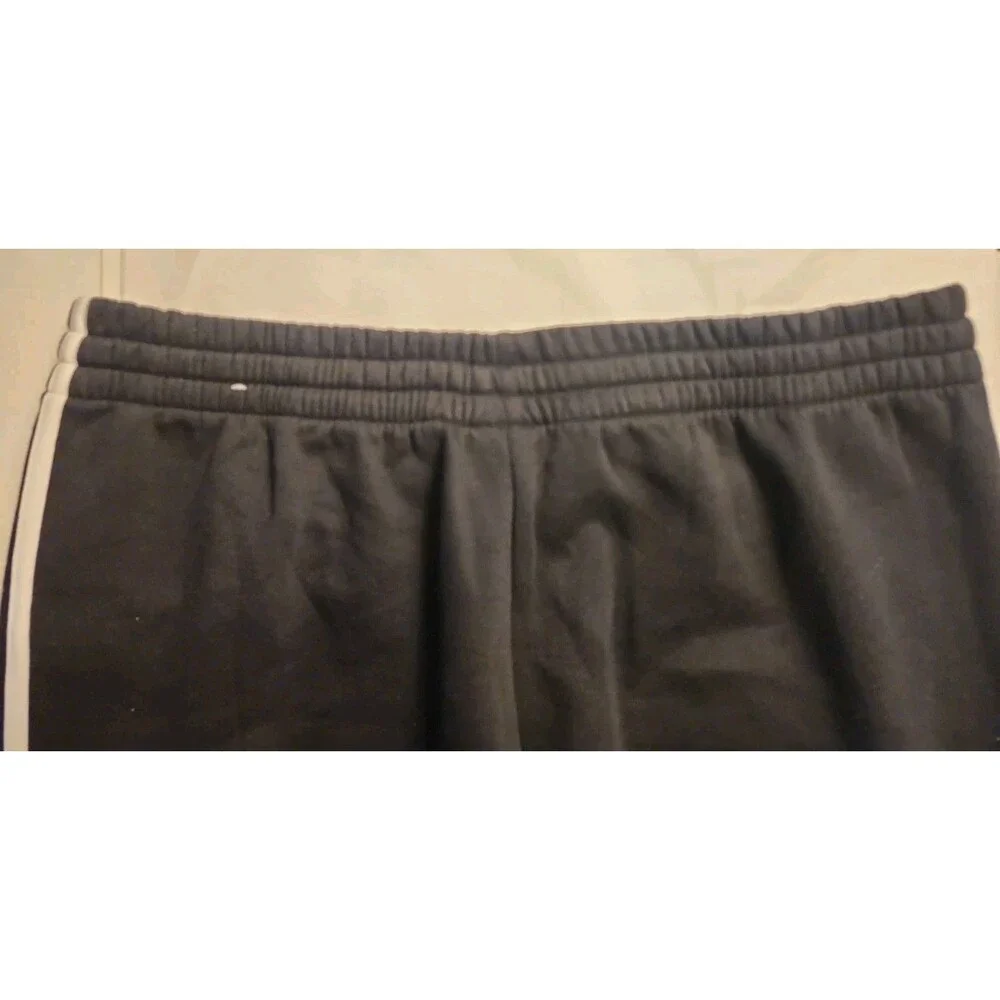 Adidas Essentials 3-Stripes Open Hem Fleece Pants Men XLT Black